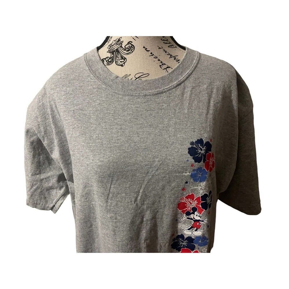 Vintage Disney Company Cast Exclusive Mickey Mouse Hibiscus Flower Shirt Size L - Picture 15 of 16
